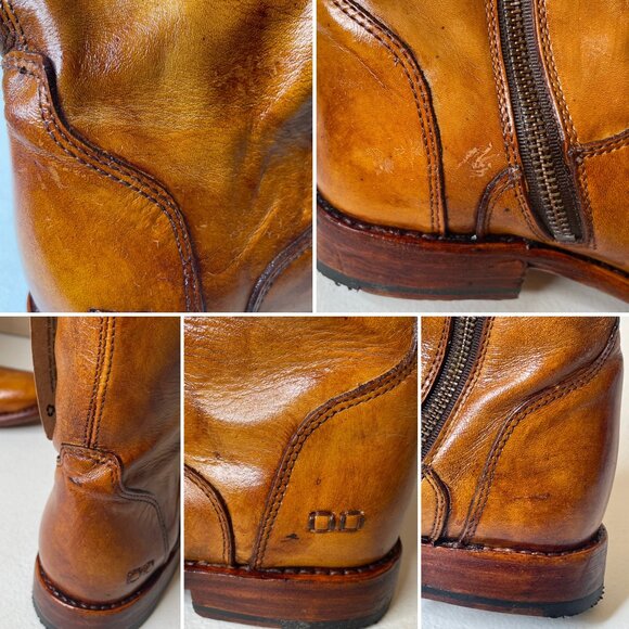 BED STU Tess Tan Leather Tall Riding Boots BedStu Size 7 - Picture 13 of 16